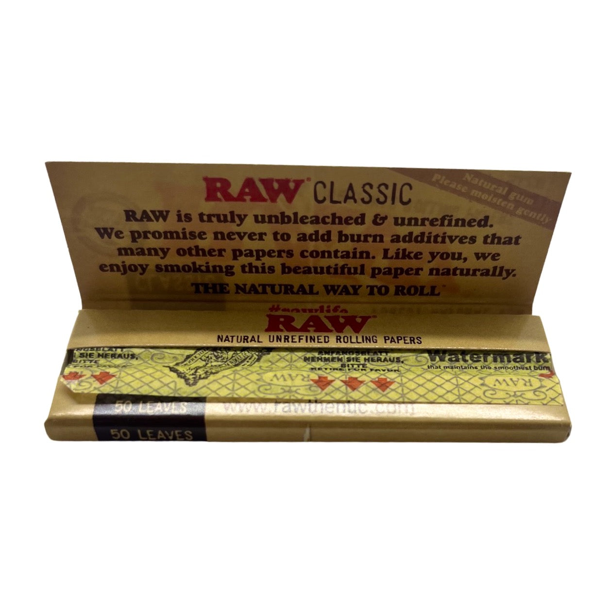 raw 1 1/4” classic rolling papers