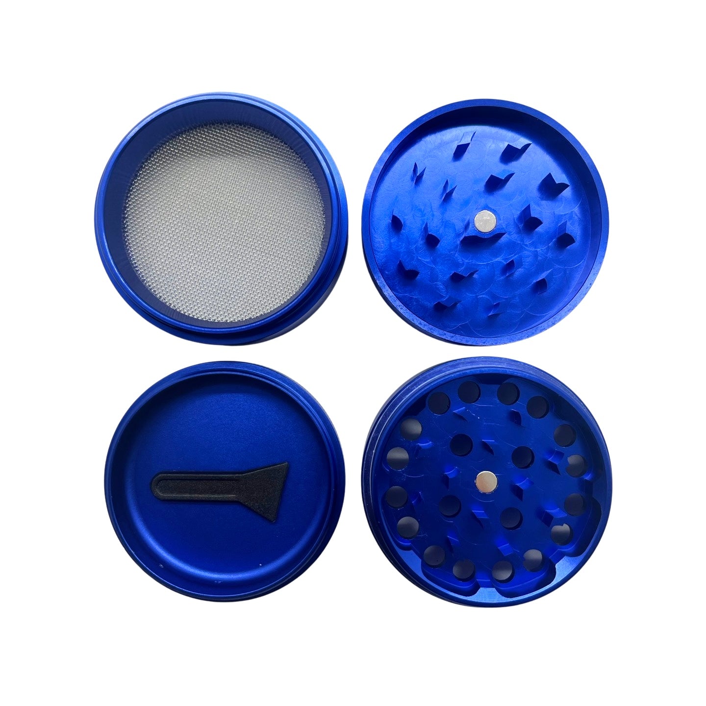 blue four piece grinder